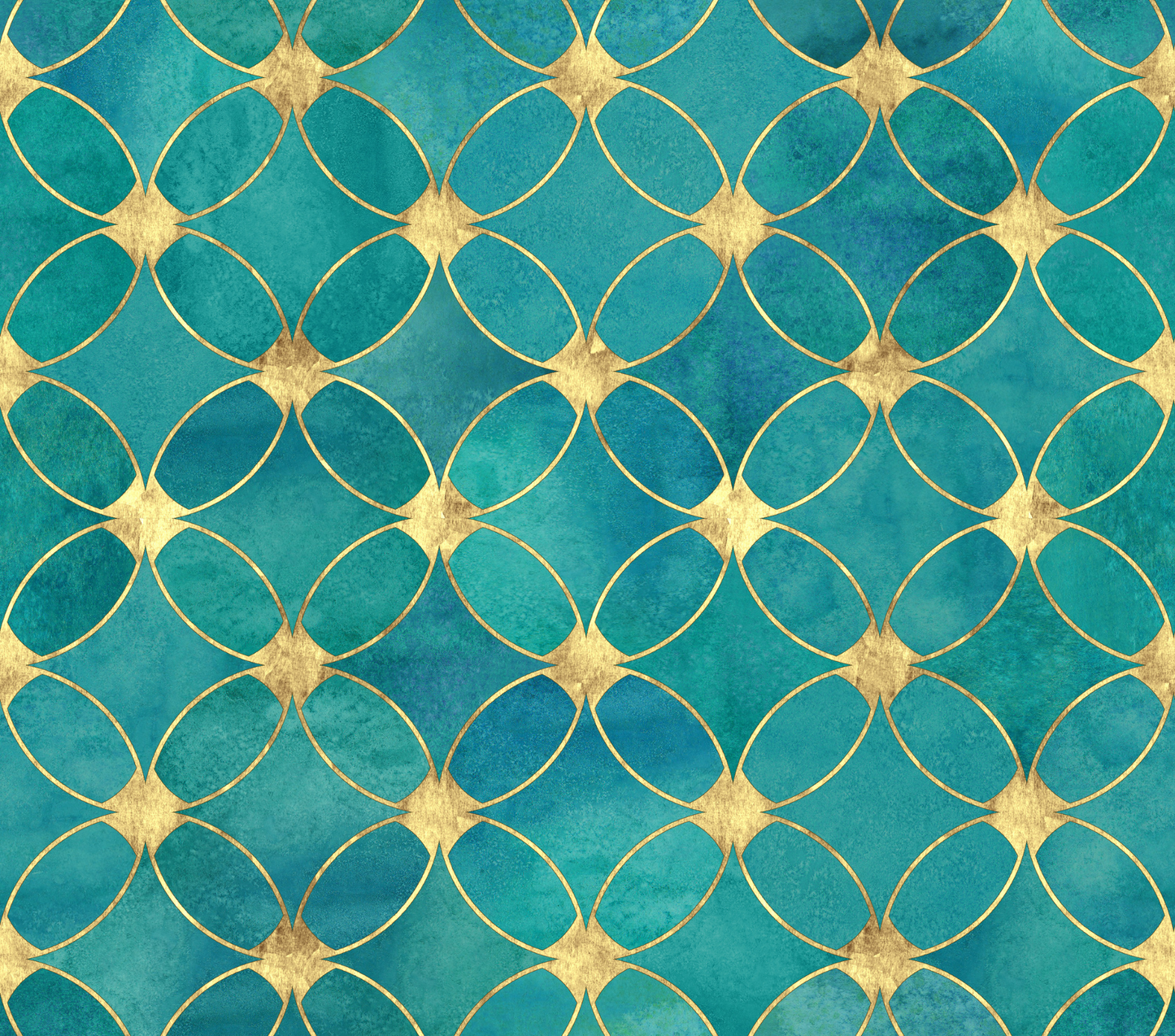 Pattern - Teal & Gold