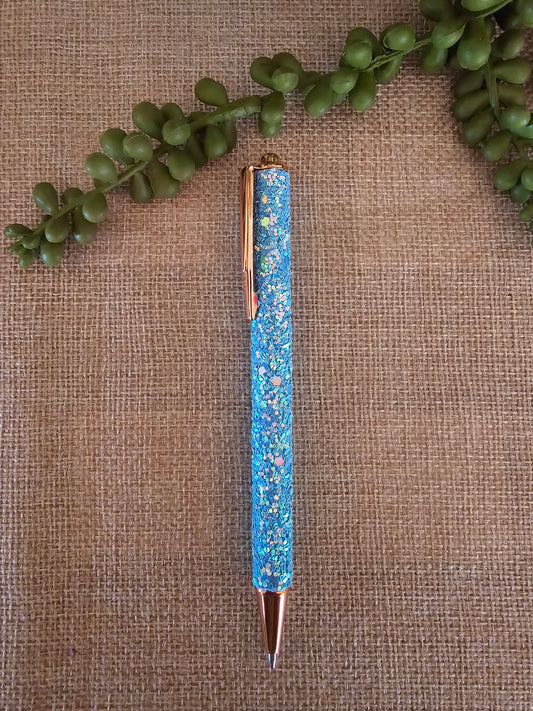 Fancy Glitter Pen - Blue