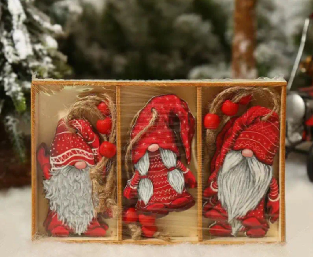 Christmas Wooden Red Gnomes