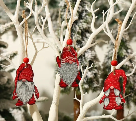 Christmas Wooden Red Gnomes