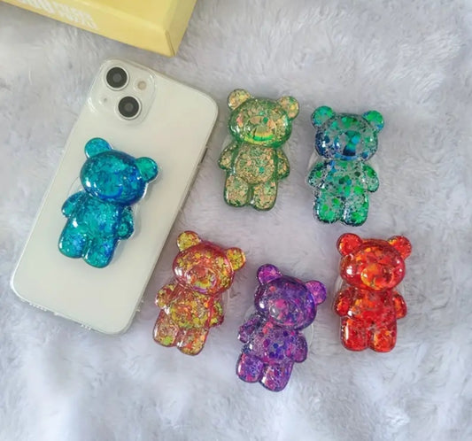 3D Glitter Bear Popsocket