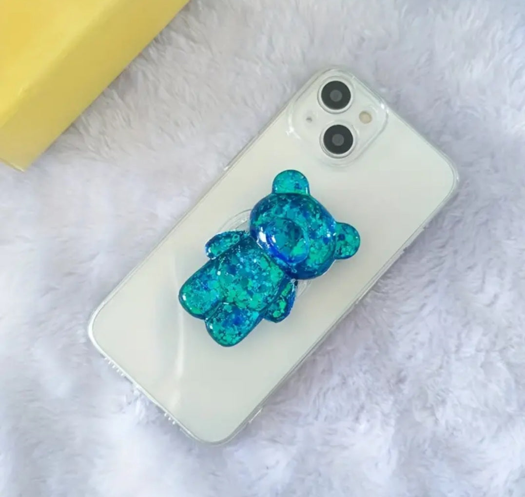 3D Glitter Bear Popsocket