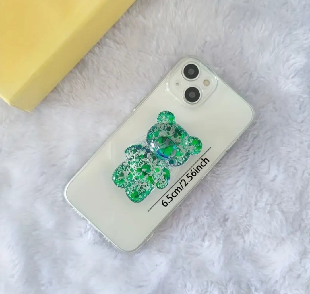 3D Glitter Bear Popsocket