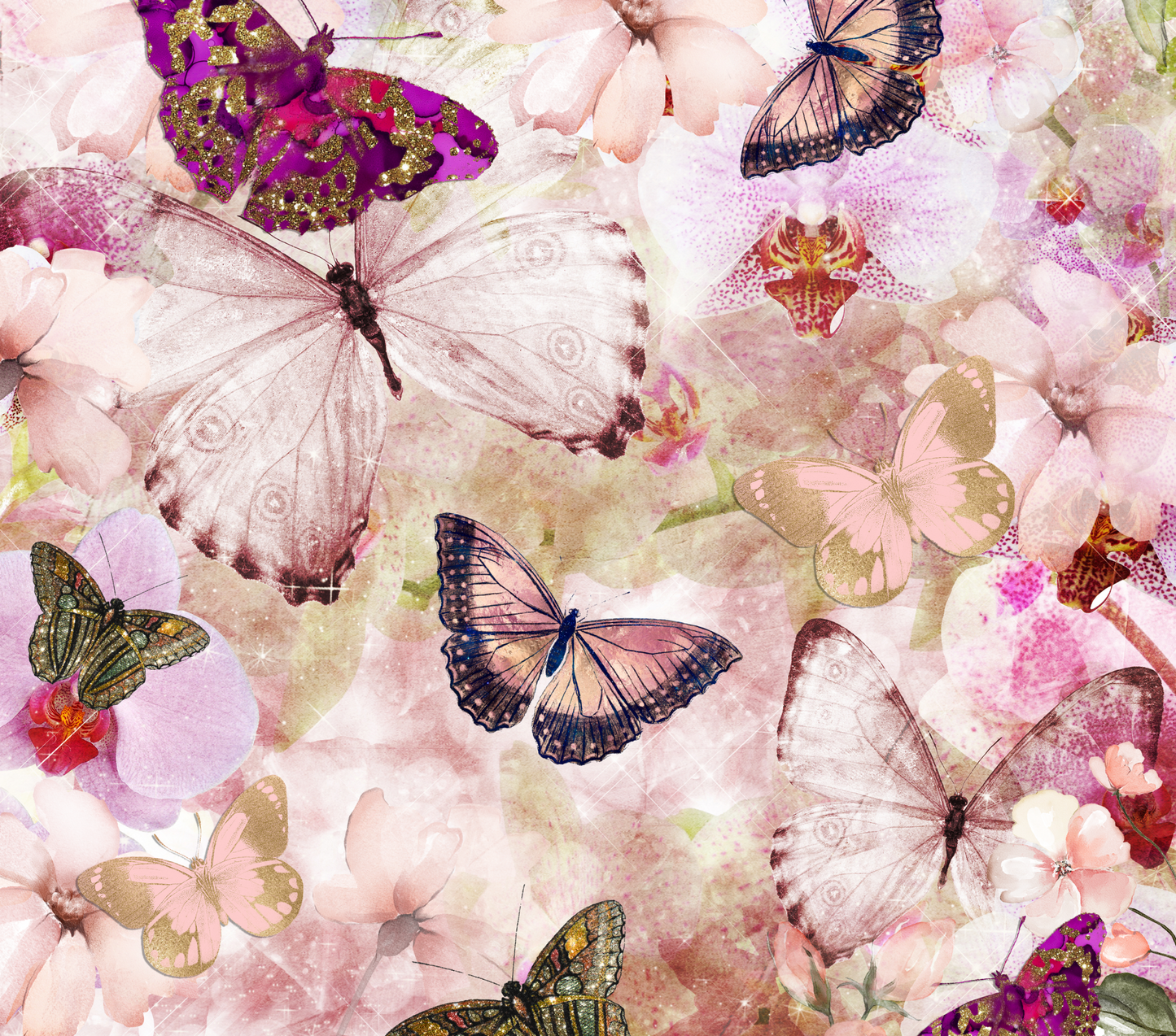 Butterflies in a Pale Garden