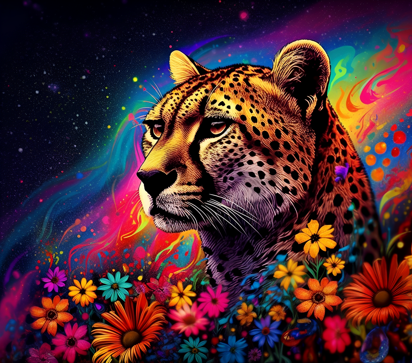 Cheetah in Bloom