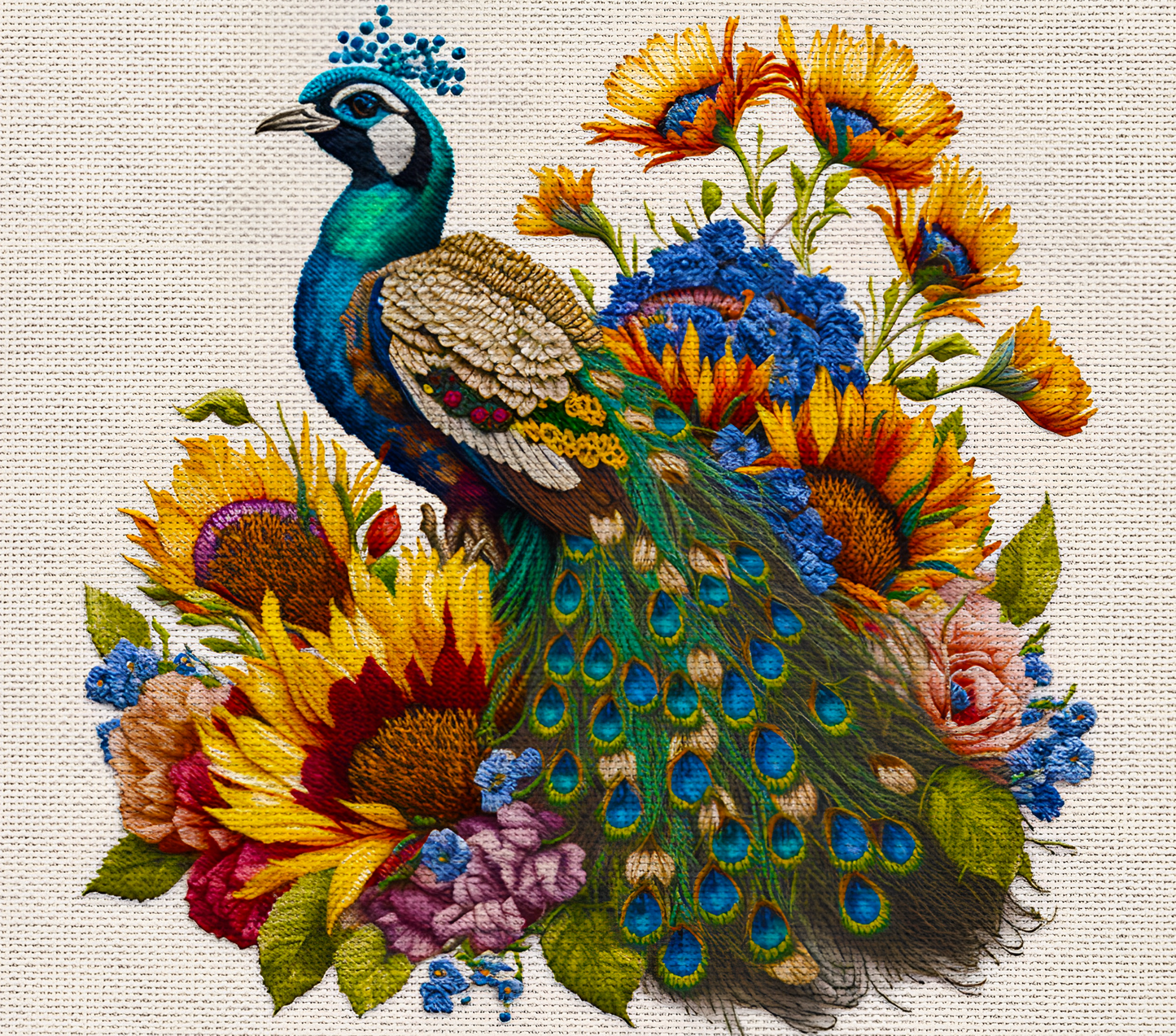 Peacock on Canvas